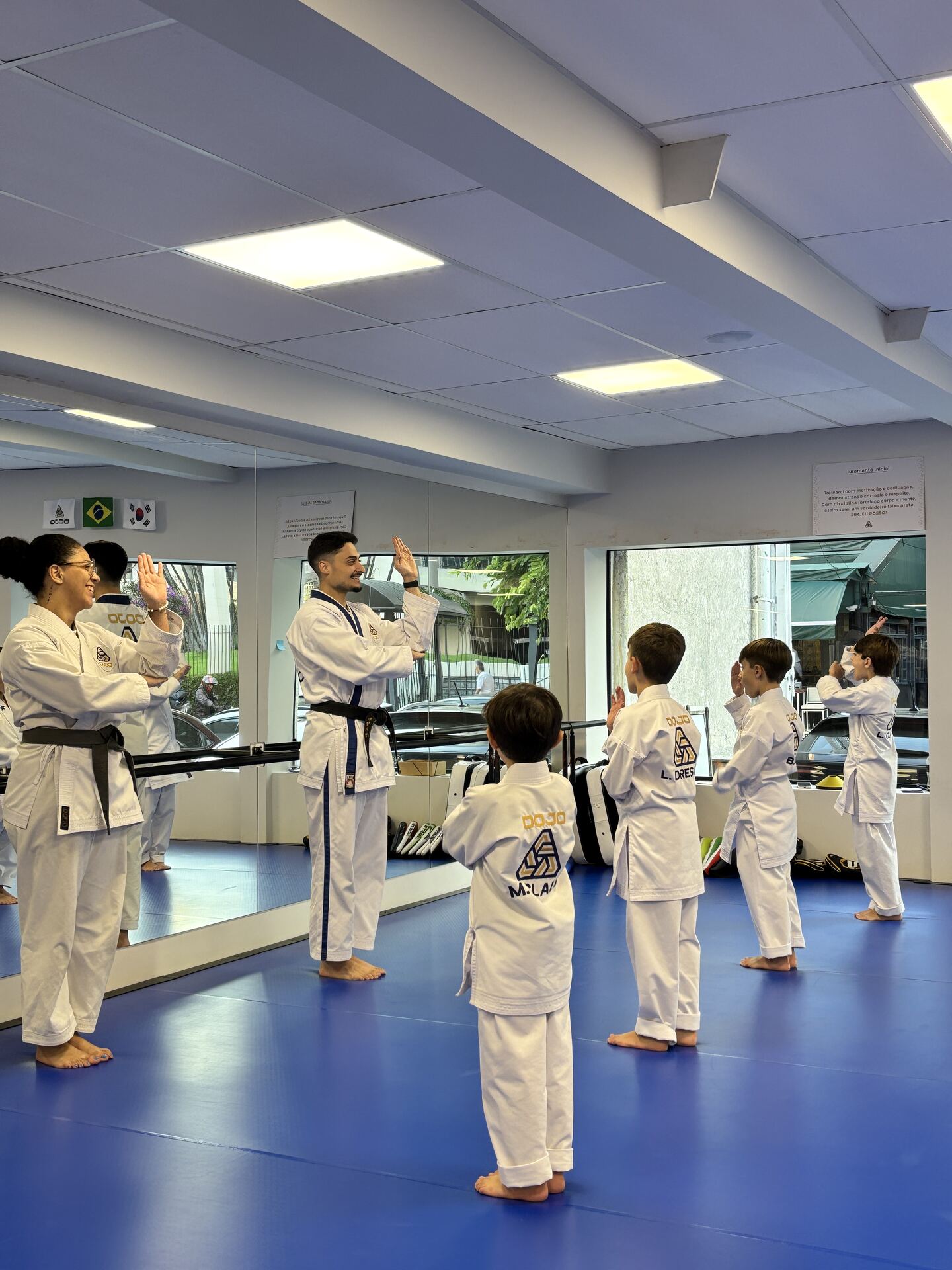 Crianças treinando na Dojo Artes Marciais em Moema